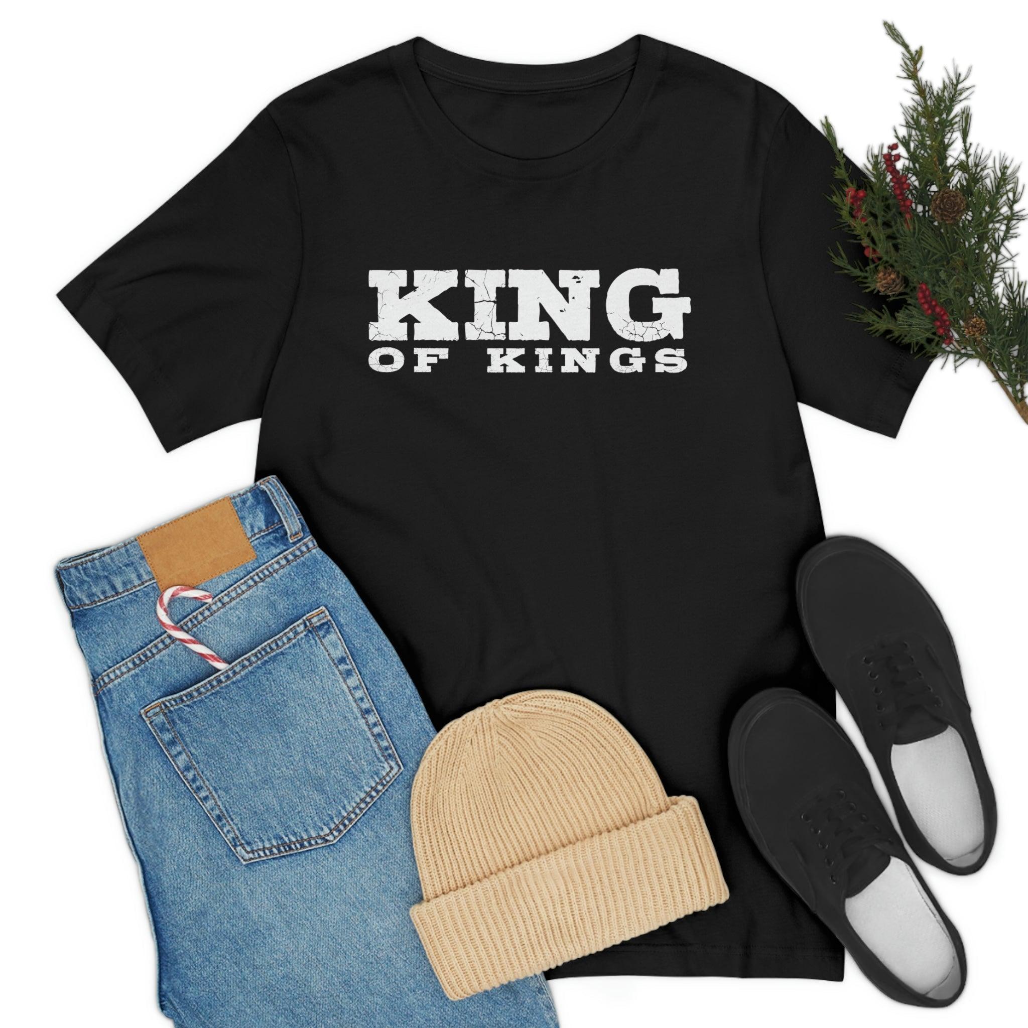 King of Kings Bold Lettered Unisex Short Sleeve Tee - Encore2woBlackS