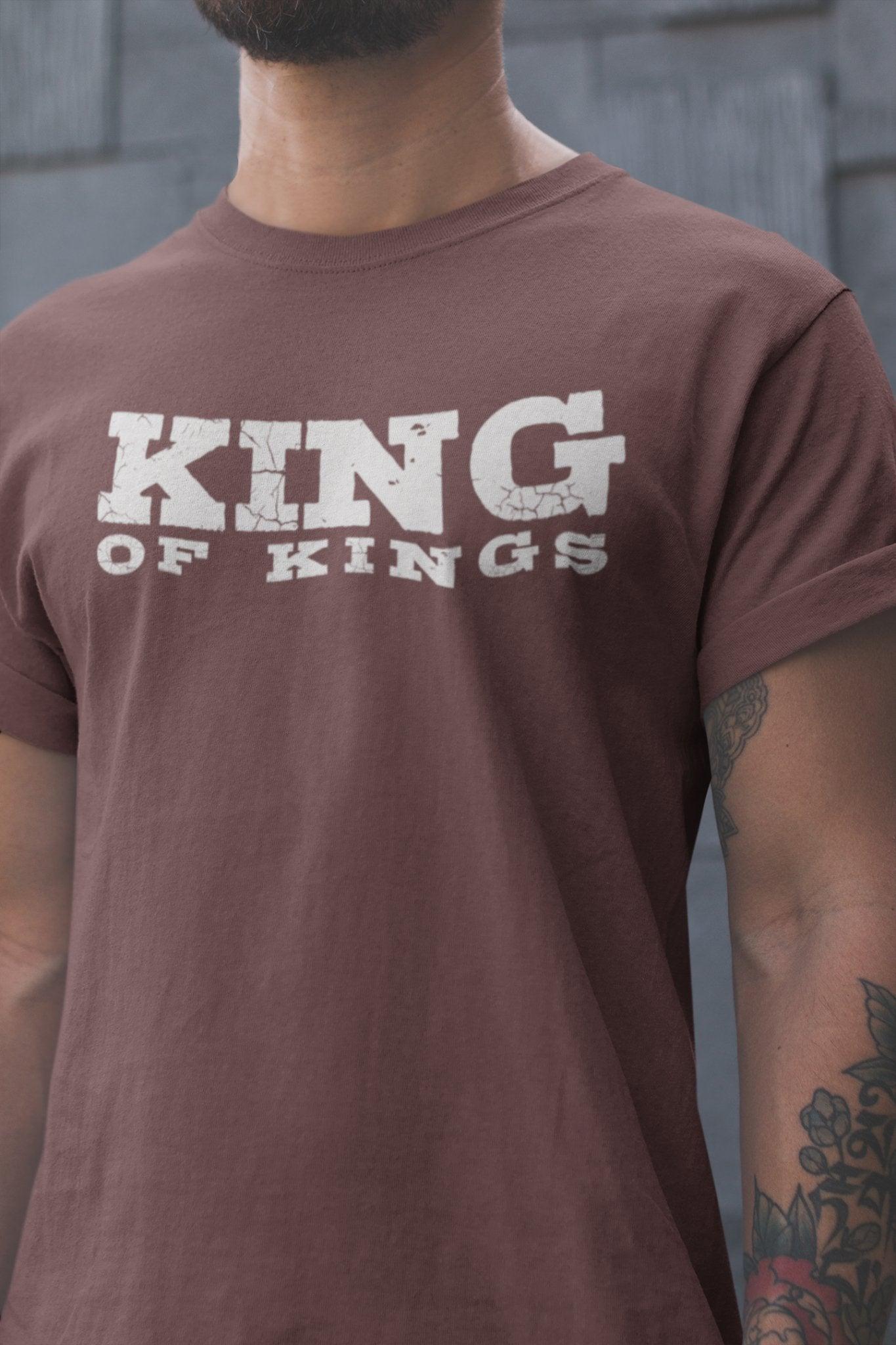 King of Kings Bold Lettered Unisex Short Sleeve Tee - Encore2woBlackS