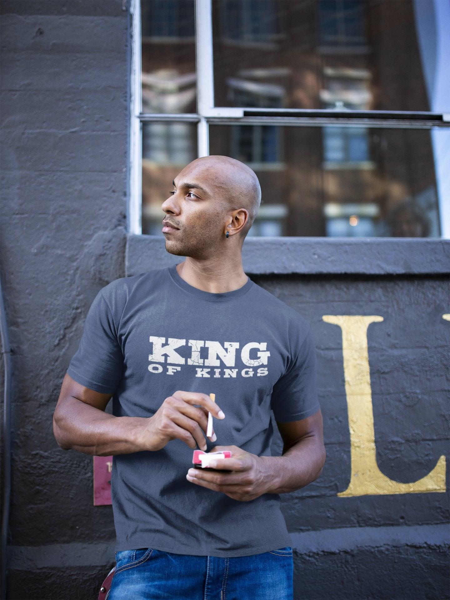 King of Kings Bold Lettered Unisex Short Sleeve Tee - Encore2woBlackS