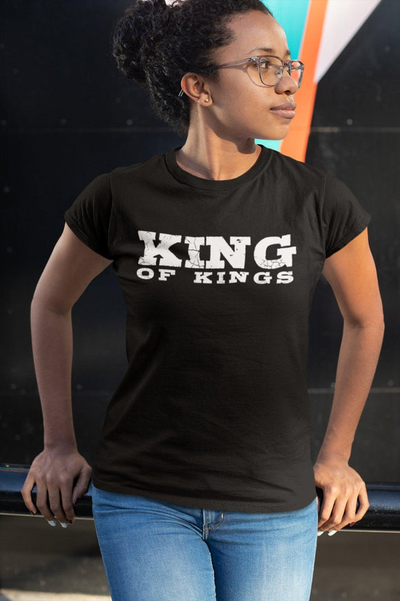 King of Kings Bold Lettered Unisex Short Sleeve Tee - Encore2woMaroonS
