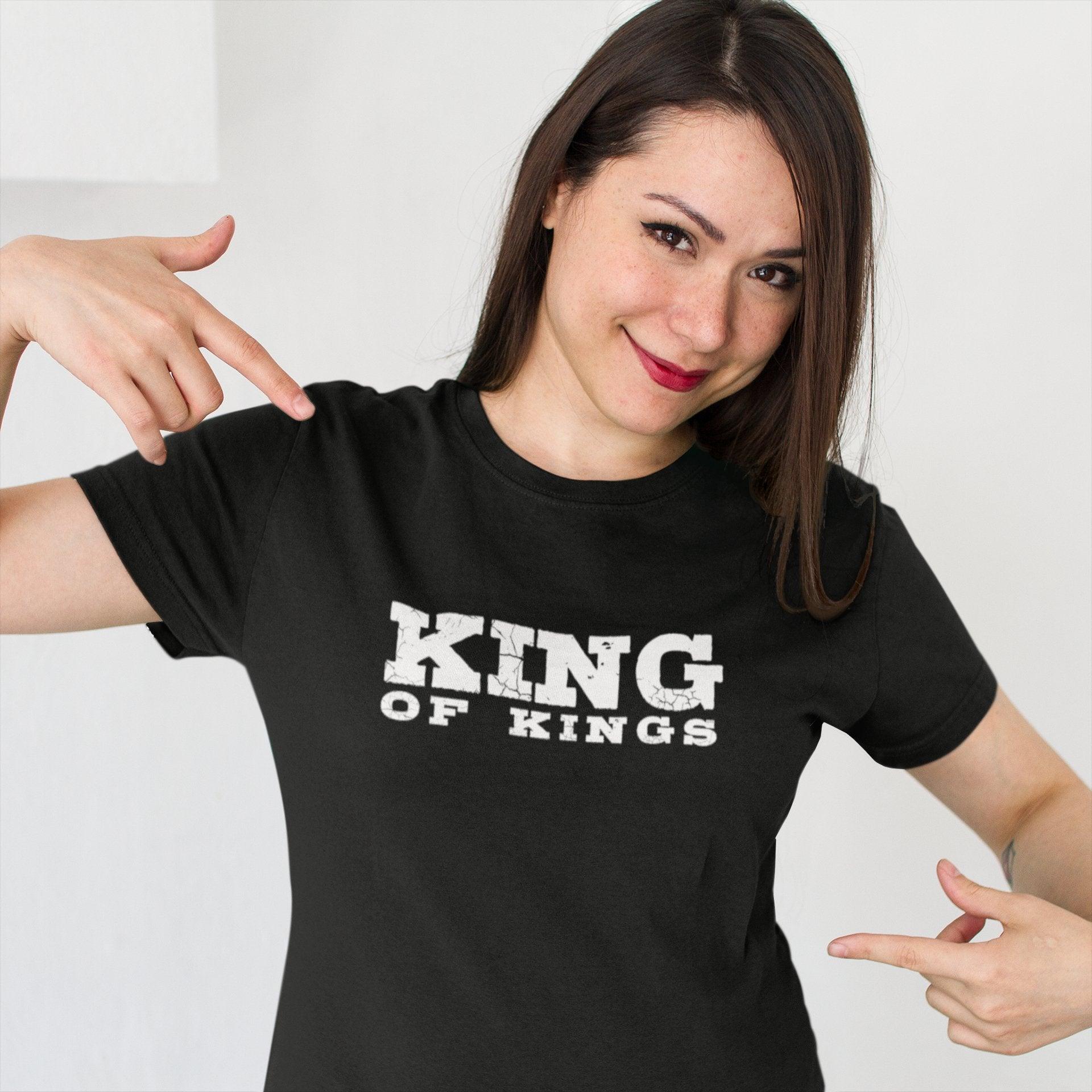 King of Kings Bold Lettered Unisex Short Sleeve Tee - Encore2woMaroonS