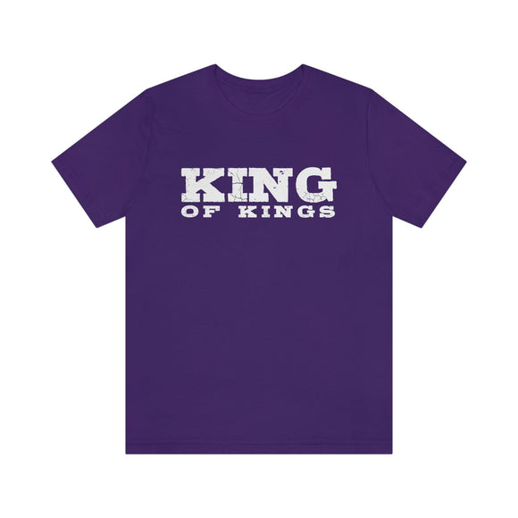 King of Kings Bold Lettered Unisex Short Sleeve Tee - Encore2woTeam PurpleS