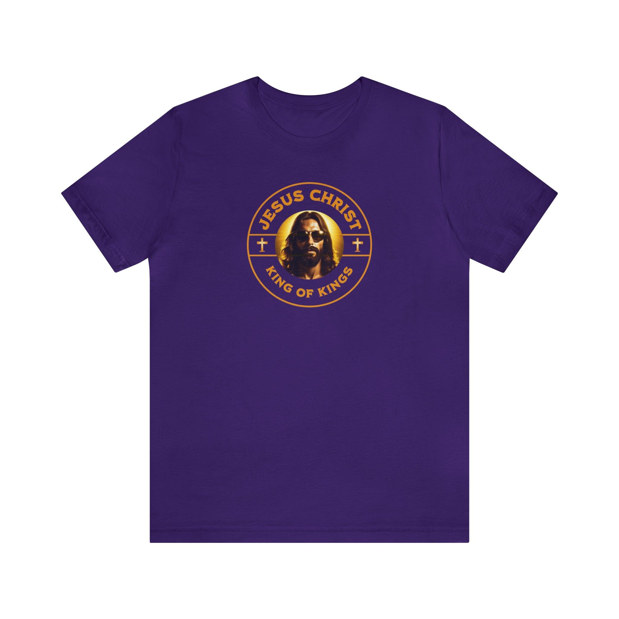 King of Kings T - Shirt | Jesus with Sunglasses | Faith - Inspired Tee - Encore2woTeam PurpleS