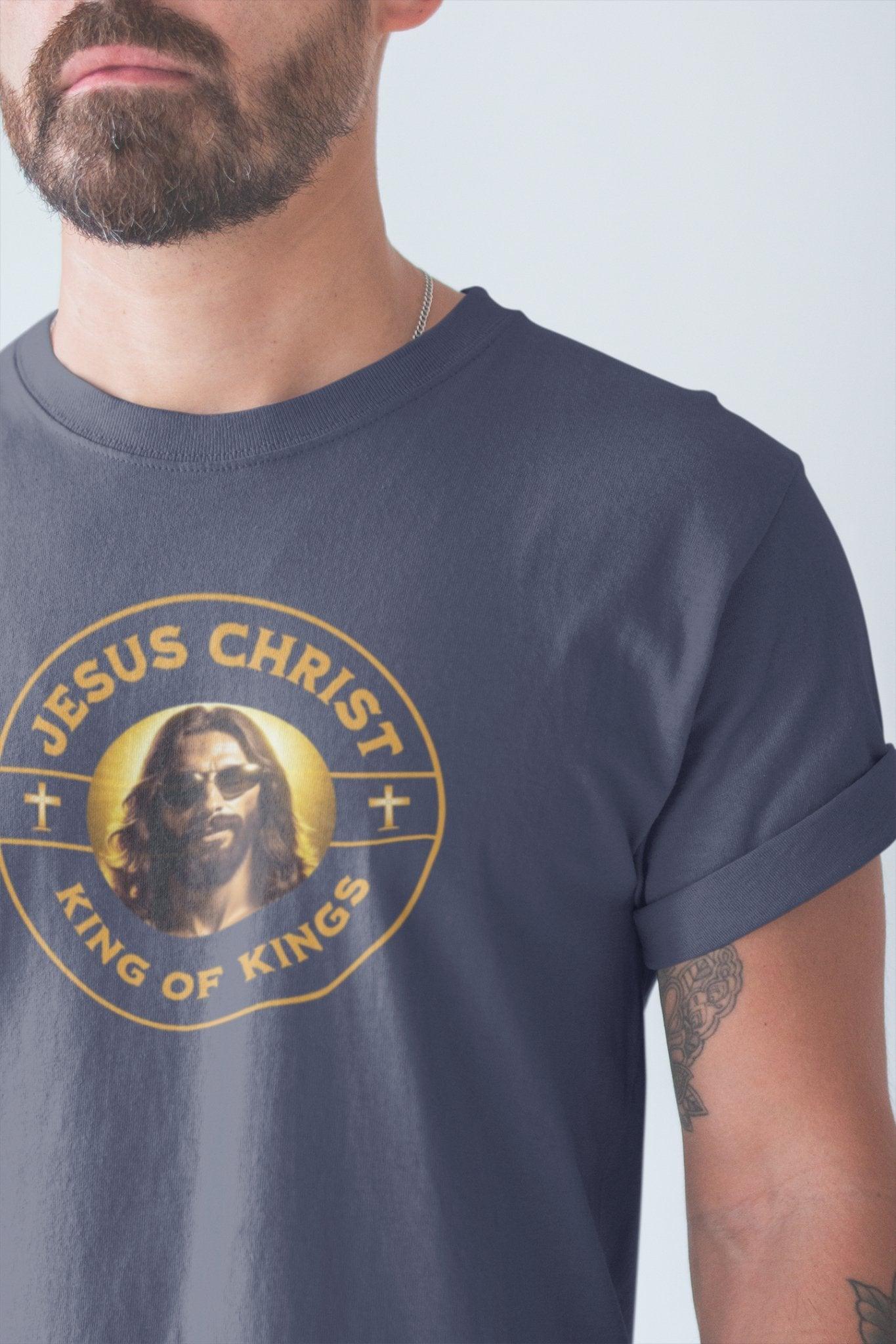 King of Kings T - Shirt | Jesus with Sunglasses | Faith - Inspired Tee - Encore2woBlackS