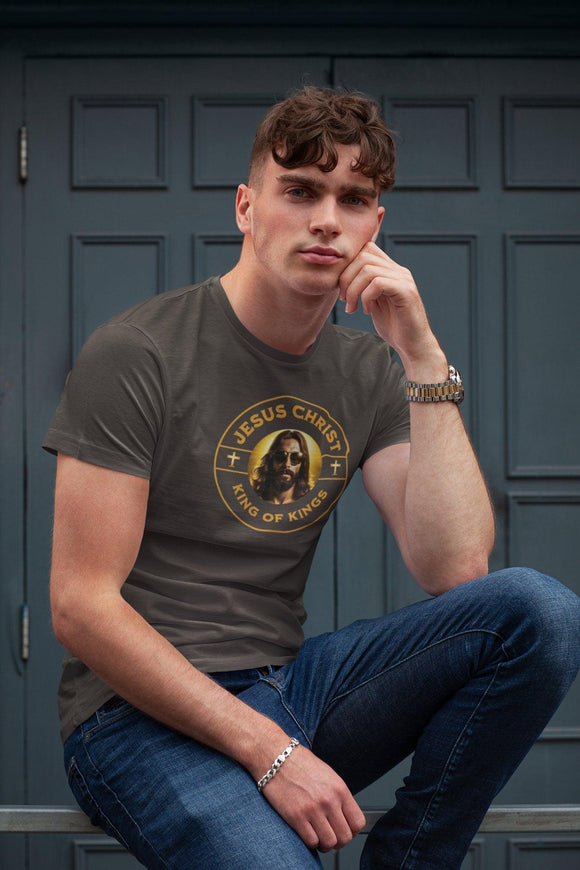 King of Kings T-Shirt | Jesus with Sunglasses | Faith - Inspired Tee - Encore2woBrownS