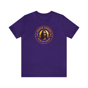 King of Kings T-Shirt with Jesus Sunglasses Design - Encore2woTeam PurpleS