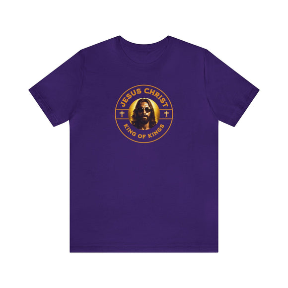 King of Kings T-Shirt with Jesus Sunglasses Design - Encore2woTeam PurpleS