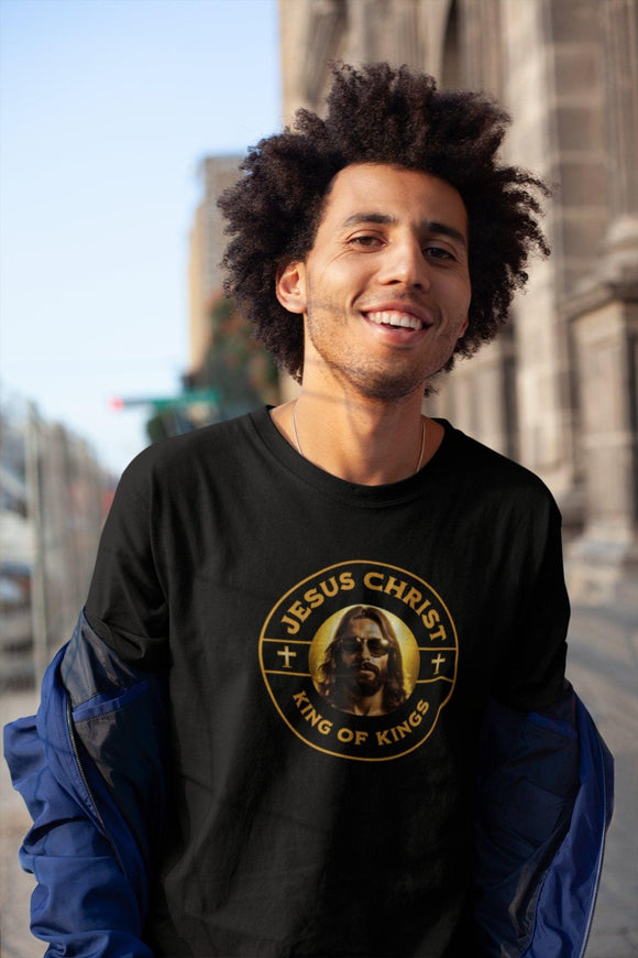 King of Kings T-Shirt with Jesus Sunglasses Design - Encore2woBrownS