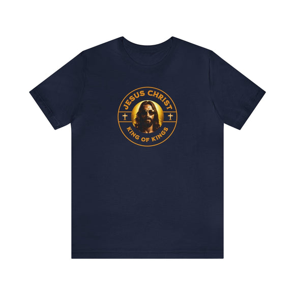 King of Kings T-Shirt with Jesus Sunglasses Design - Encore2woNavyS