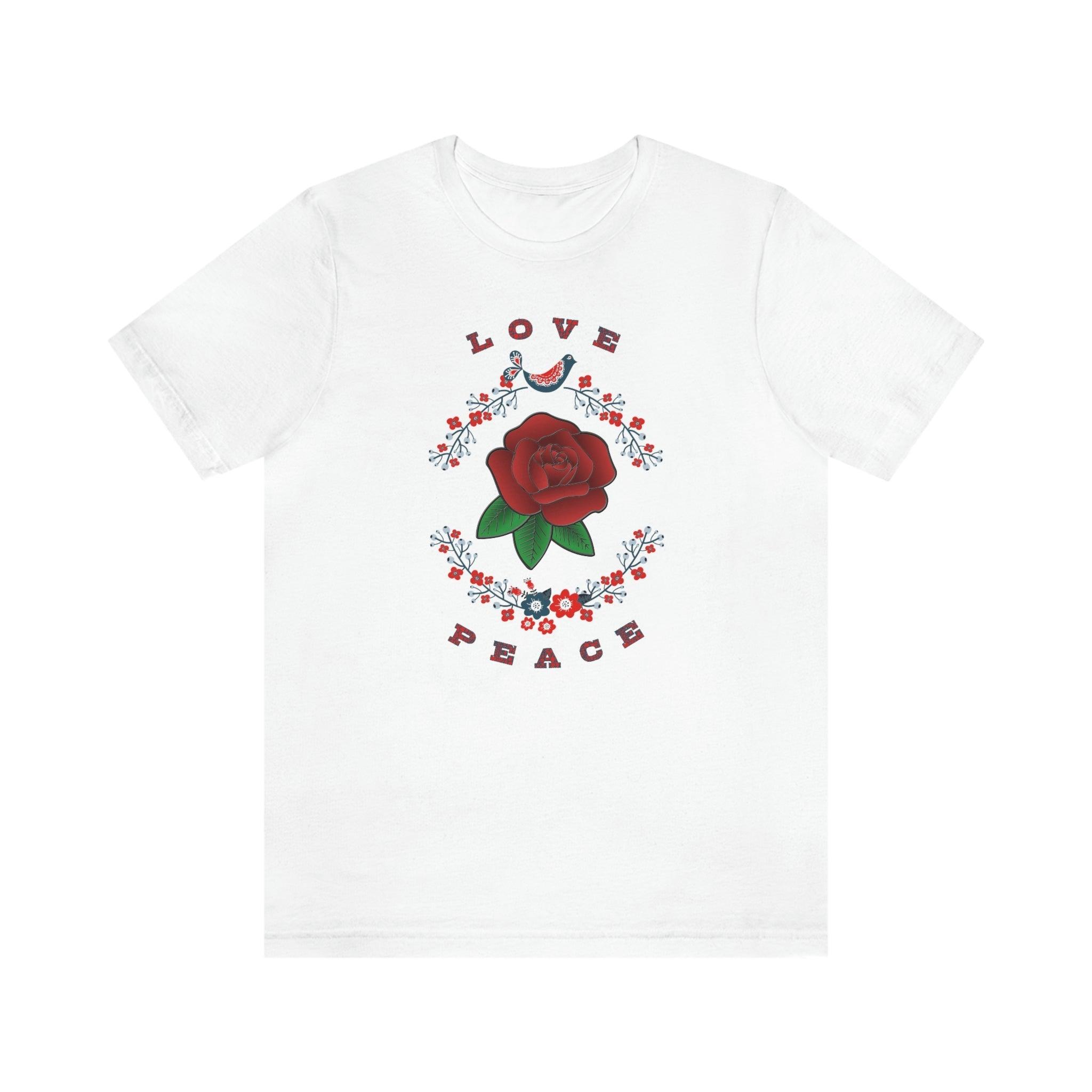 Ladies Love and Peace Short Sleeve Tee - Encore2woWhiteS