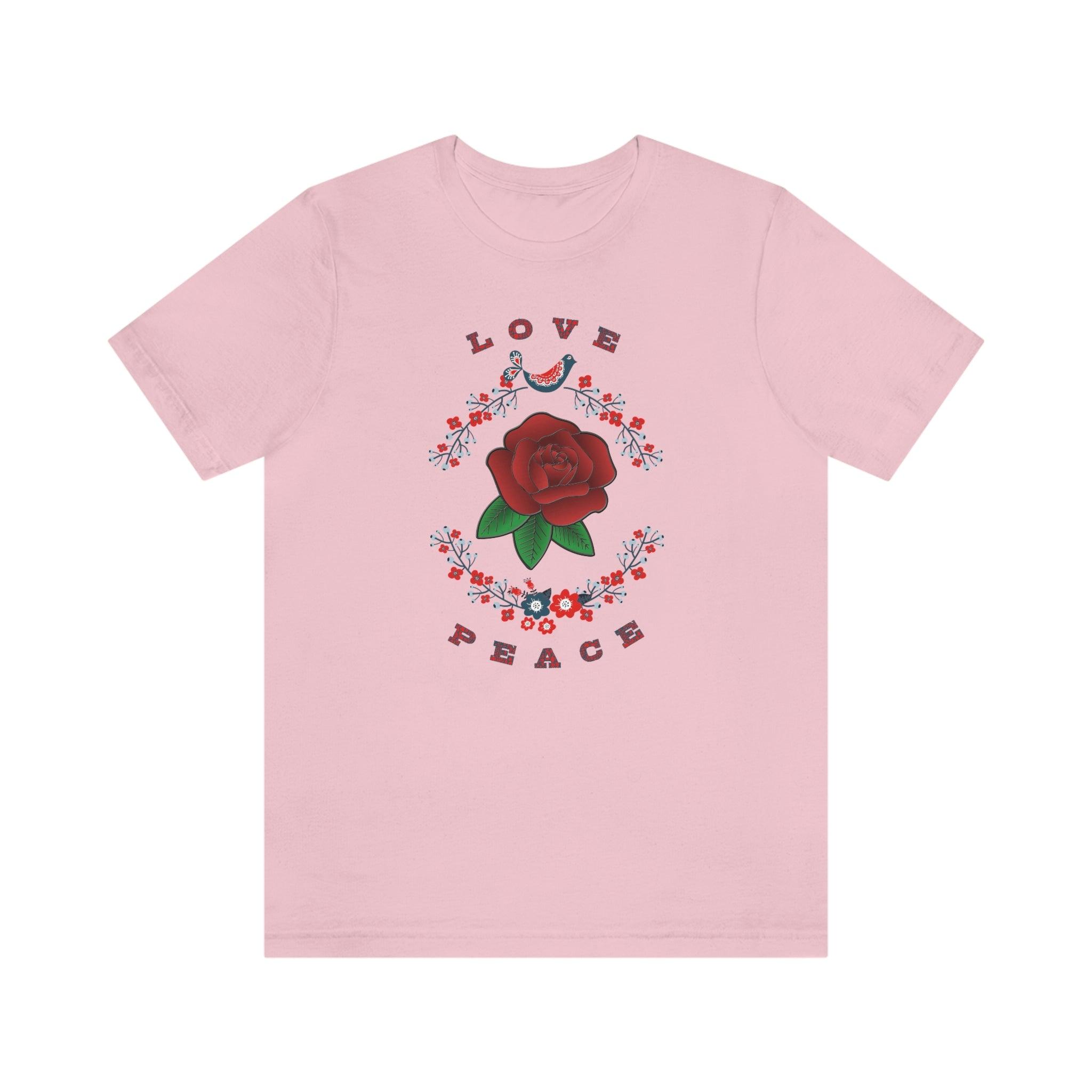 Ladies Love and Peace Short Sleeve Tee - Encore2woPinkS