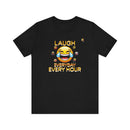Laugh Every Hour Smiley Face Humorous Good Mood T-Shirt - Encore2woBlackS