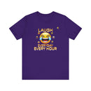 Laugh Every Hour Smiley Face Humorous Good Mood T-Shirt - Encore2woTeam PurpleS