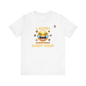Laugh Every Hour Smiley Face T-Shirt – Spread Joy & Positivity - Encore2woWhiteS