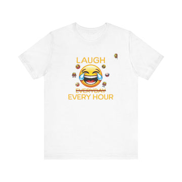Laugh Every Hour Smiley Face T-Shirt – Spread Joy & Positivity - Encore2woWhiteS