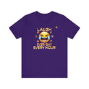 Laugh Every Hour Smiley Face T-Shirt – Spread Joy & Positivity - Encore2woTeam PurpleS
