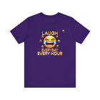 Laugh Every Hour Smiley Face T-Shirt – Spread Joy & Positivity - Encore2woTeam PurpleS