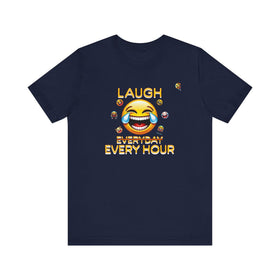 Laugh Every Hour Smiley Face T-Shirt – Spread Joy & Positivity - Encore2woNavyS