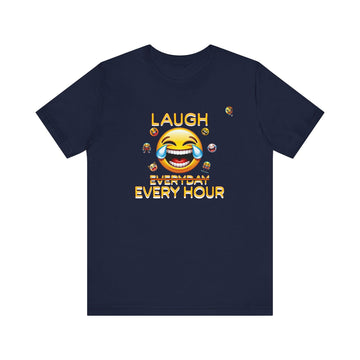 Laugh Every Hour Smiley Face T-Shirt – Spread Joy & Positivity - Encore2woNavyS