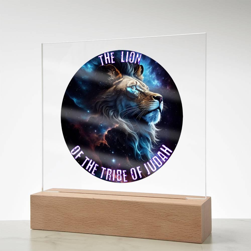 Lion of the Tribe of Judah Plaque | Acrylic Square Art | Inspirational Decor - Encore2woAcrylic Square with LED Base