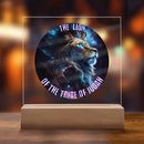 Lion of the Tribe of Judah Plaque | Acrylic Square Art | Inspirational Decor - Encore2woWooden Base