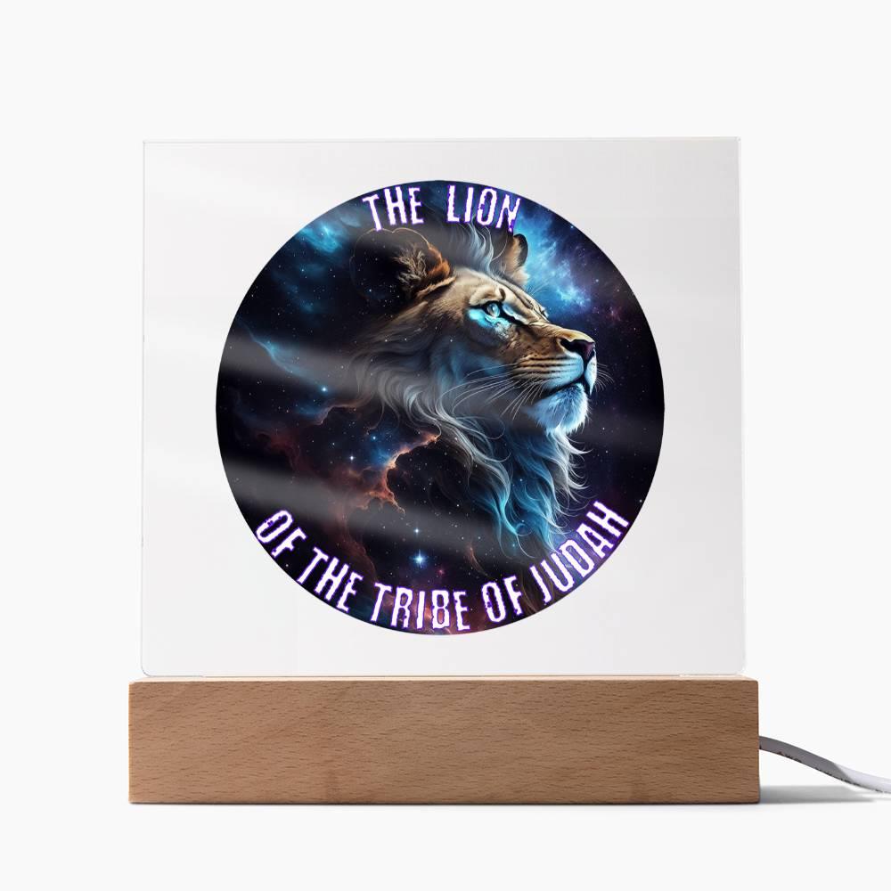 Lion of the Tribe of Judah Plaque | Acrylic Square Art | Inspirational Decor - Encore2woAcrylic Square with LED Base