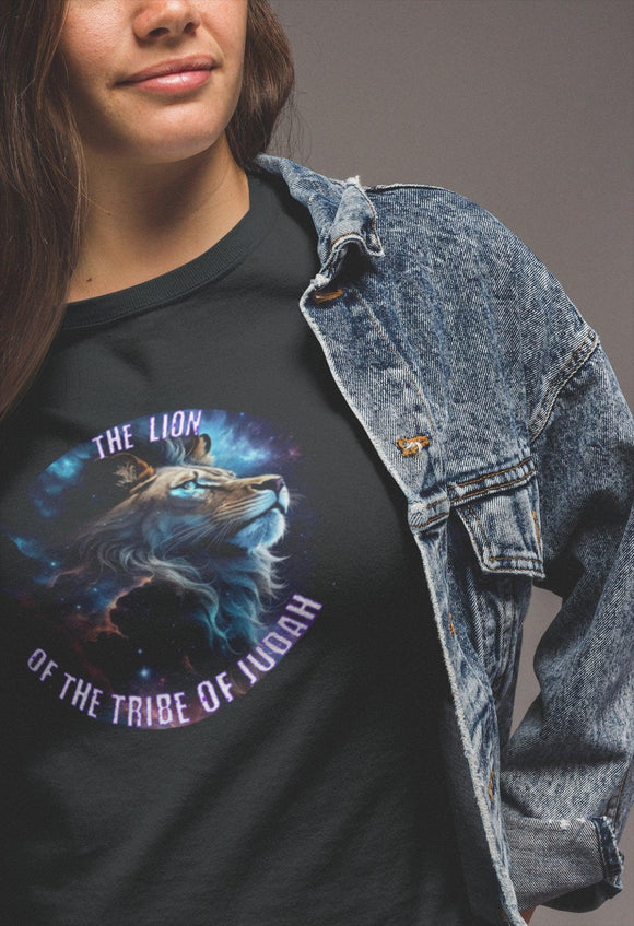 Lion of the Tribe of Judah T-Shirt | Biblical Inspiration Tee | Christian Apparel - Encore2woTeam PurpleS