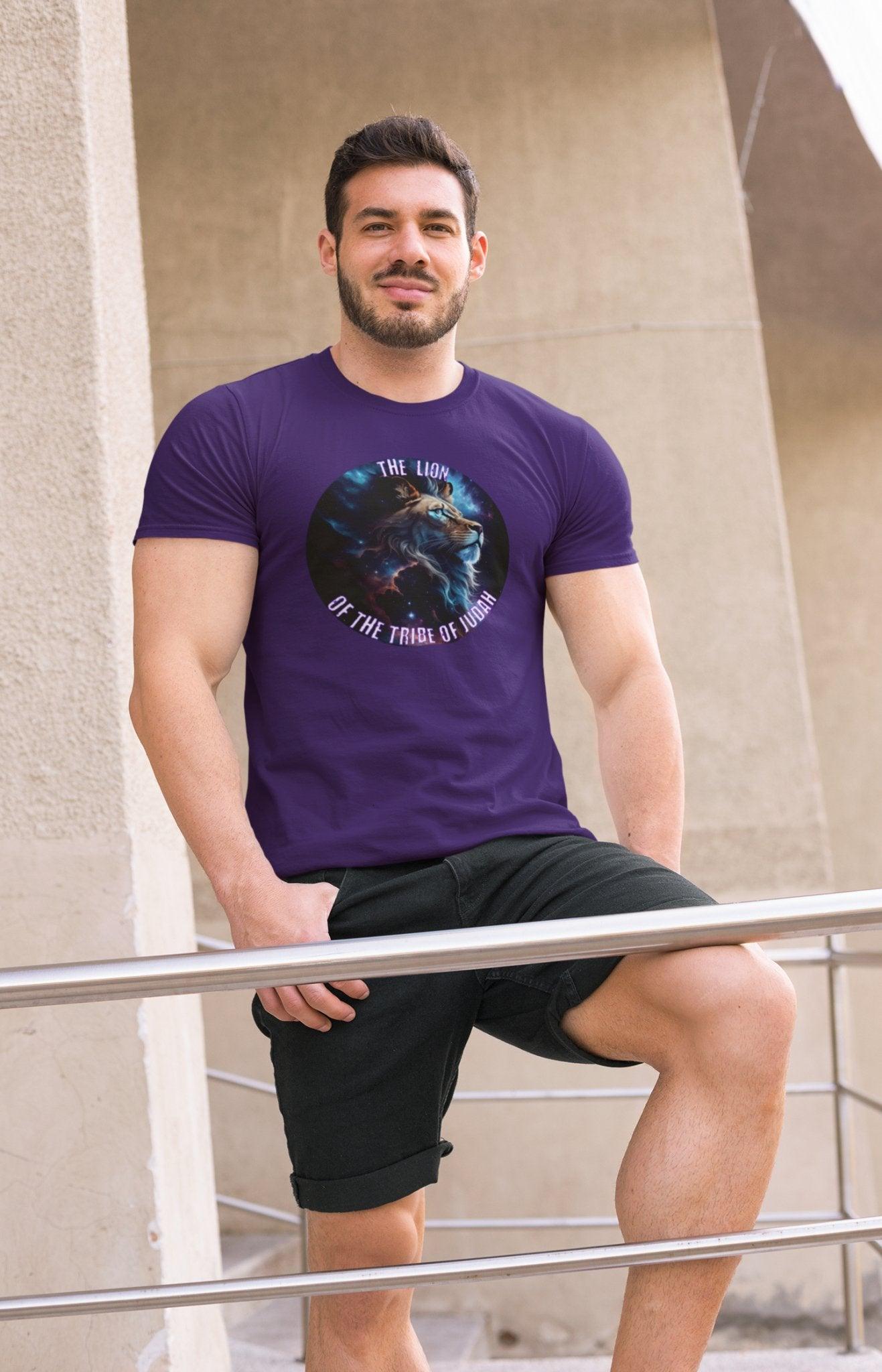 Lion of the Tribe of Judah T - Shirt | Biblical Inspiration Tee | Christian Apparel - Encore2woTeam PurpleS