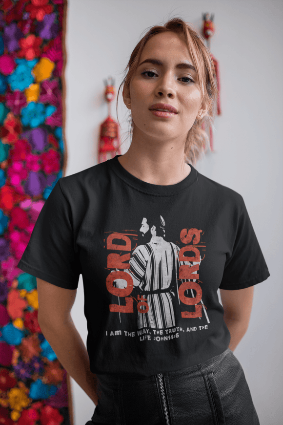 Lord of Lords Jesus T-Shirt with John 14:6 Scripture - Encore2woBlackS