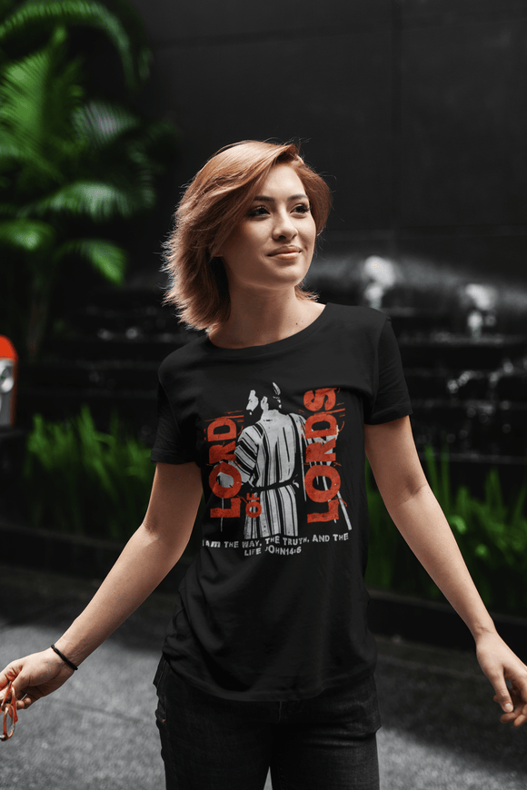 Lord of Lords Jesus T-Shirt with John 14:6 Scripture - Encore2woBlackS