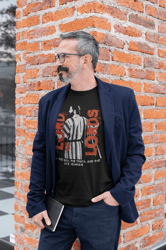 Lord of Lords Jesus T-Shirt with John 14:6 Scripture - Encore2woBlackS