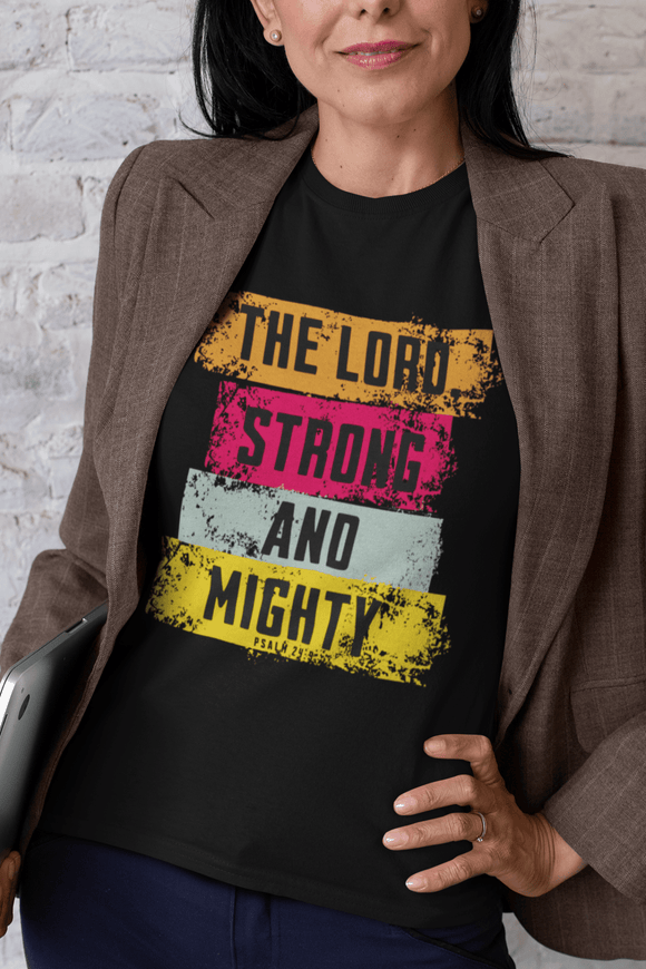 Lord Strong and Mighty Christian Hoodie Psalm 24:8 Faith Streetwear - Encore2woNavyS