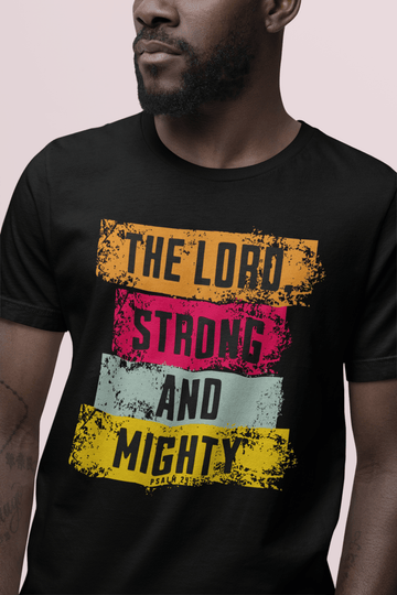 Lord Strong and Mighty Christian Hoodie Psalm 24:8 Faith Streetwear - Encore2woNavyS