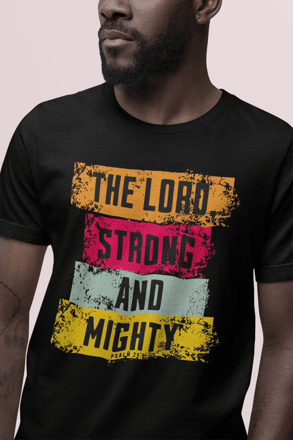 Lord Strong and Mighty Christian Hoodie Psalm 24:8 Faith Streetwear - Encore2woNavyS