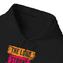 Lord Strong and Mighty Christian Hoodie Psalm 24:8 Faith Streetwear - Encore2woPurpleS