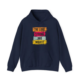 Lord Strong and Mighty Christian Hoodie Psalm 24:8 Faith Streetwear - Encore2woNavyS