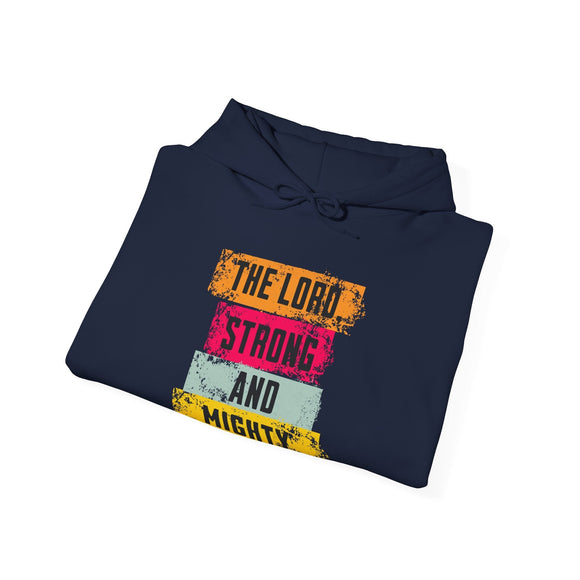Lord Strong and Mighty Christian Hoodie Psalm 24:8 Faith Streetwear - Encore2woPurpleS