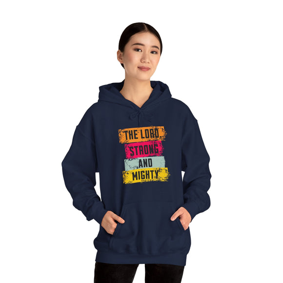 Lord Strong and Mighty Christian Hoodie Psalm 24:8 Faith Streetwear - Encore2woPurpleS