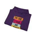Lord Strong and Mighty Christian Hoodie Psalm 24:8 Faith Streetwear - Encore2woPurpleS