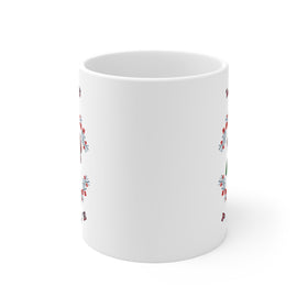 Love and Peace Floral Mug – Boho Rose & Bird 11oz Ceramic - Encore2wo11oz
