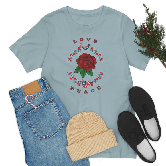 Love and Peace Ladies Short Sleeve Tee - Encore2woAquaS