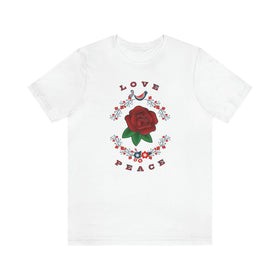 Love and Peace Ladies Short Sleeve Tee - Encore2woWhiteS
