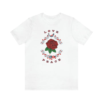Love and Peace Ladies Short Sleeve Tee - Encore2woWhiteS