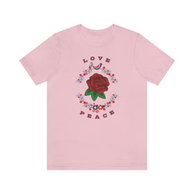 Love and Peace Ladies Short Sleeve Tee - Encore2woPinkS