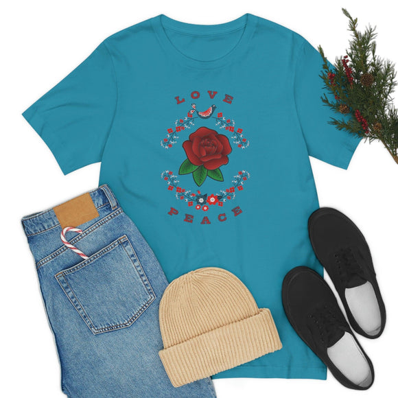 Love and Peace Ladies Short Sleeve Tee - Encore2woAquaS