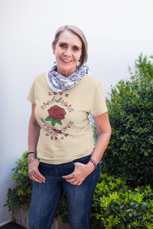 Love and Peace Ladies Short Sleeve Tee - Encore2woWhiteS