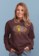 Love Covers All Floral Hoodie Inspirational Faith Sweatshirt - Encore2woMaroonM