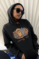 Love Covers All Floral Hoodie Inspirational Faith Sweatshirt - Encore2woLight PinkS