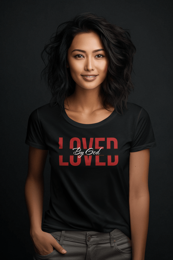Loved By God Unisex Christian T-Shirt – Faith - Inspired Tee - Encore2woBlackS