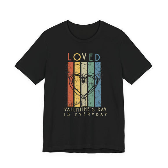 Loved Retro Heart Graphic Tee Valentines Day Is Everyday Shirt - Encore2woMaroonS